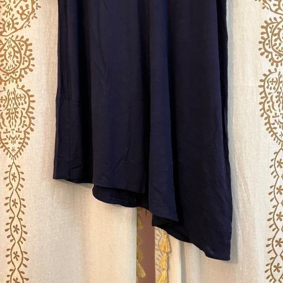 Eileen Fisher Petite Large PL High Low Tunic Dress Blue Navy Jersey Knit - Picture 3 of 5